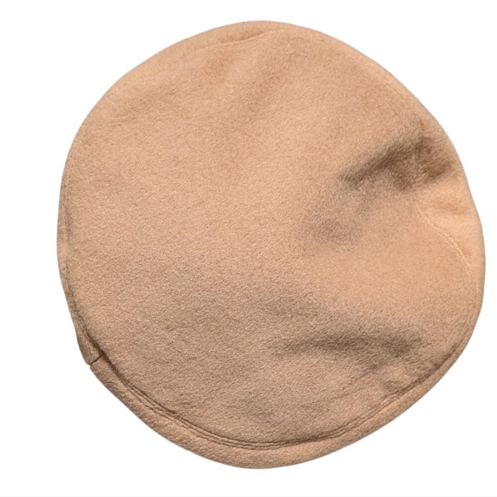 Vintage Utah Tailoring Mills felt beret with velvet trim OSFM tan brown classic - Picture 6 of 7